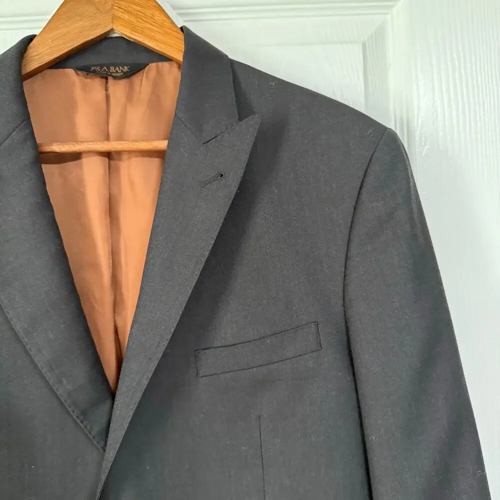 Jos. A. Bank Men's Charcoal 100%Wool Slim Fit Sportscoat Blazer Size 42R